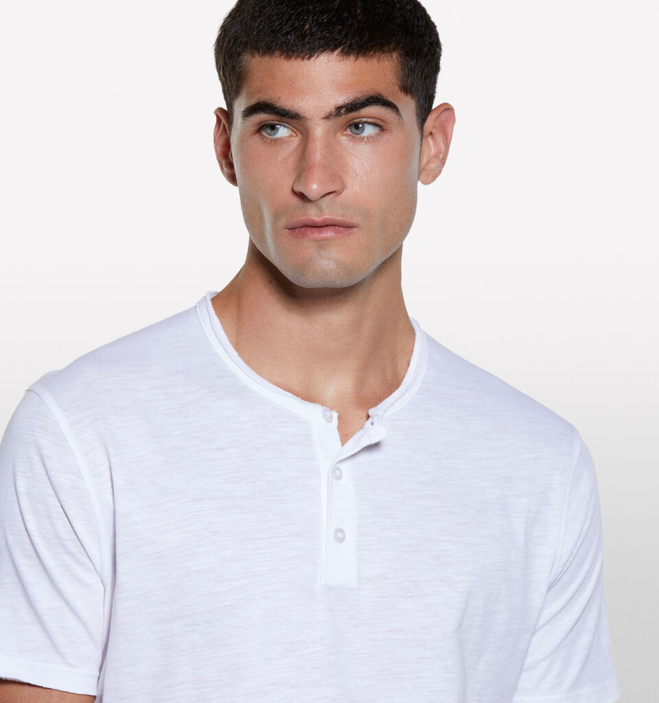 T-shirt Henley blanc - t-shirts à manches courtes pour homme - Blanc | Sisley image number 4